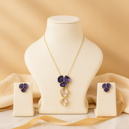 Aanura Cascading Floral Necklace & Earrings Set