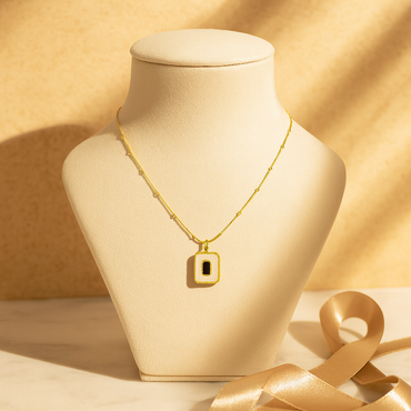 Aanura Gold Chain with Green Gem Pendant