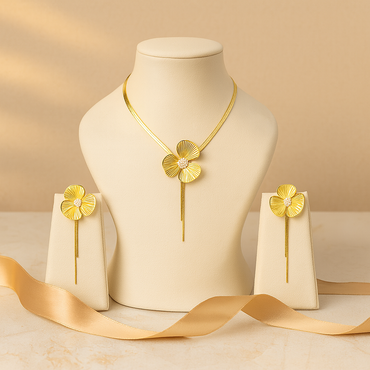 Aanura Orchid Bloom Necklace & Earrings Set