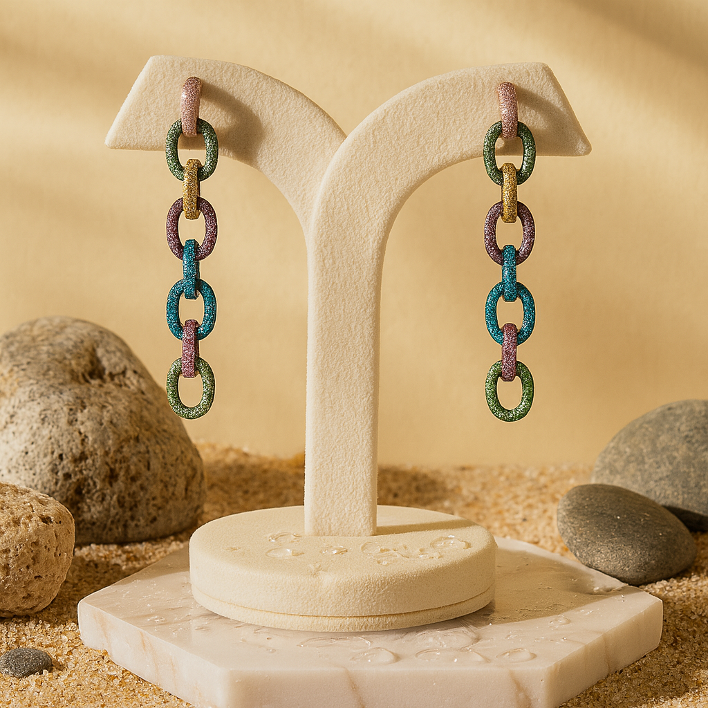 Aanura Royal Blue Oval Stud Earrings with CZ Halo