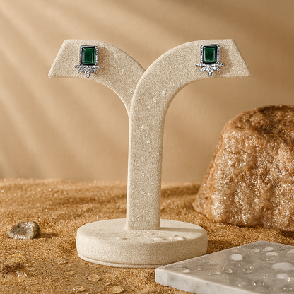 Aanura Yellow Cushion-Cut CZ Cluster Earrings