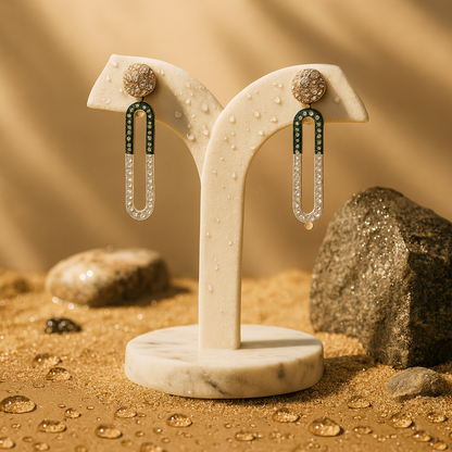 Aanura Blue & White Gradient Drop Earrings