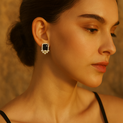 Aanura Yellow Cushion-Cut CZ Cluster Earrings