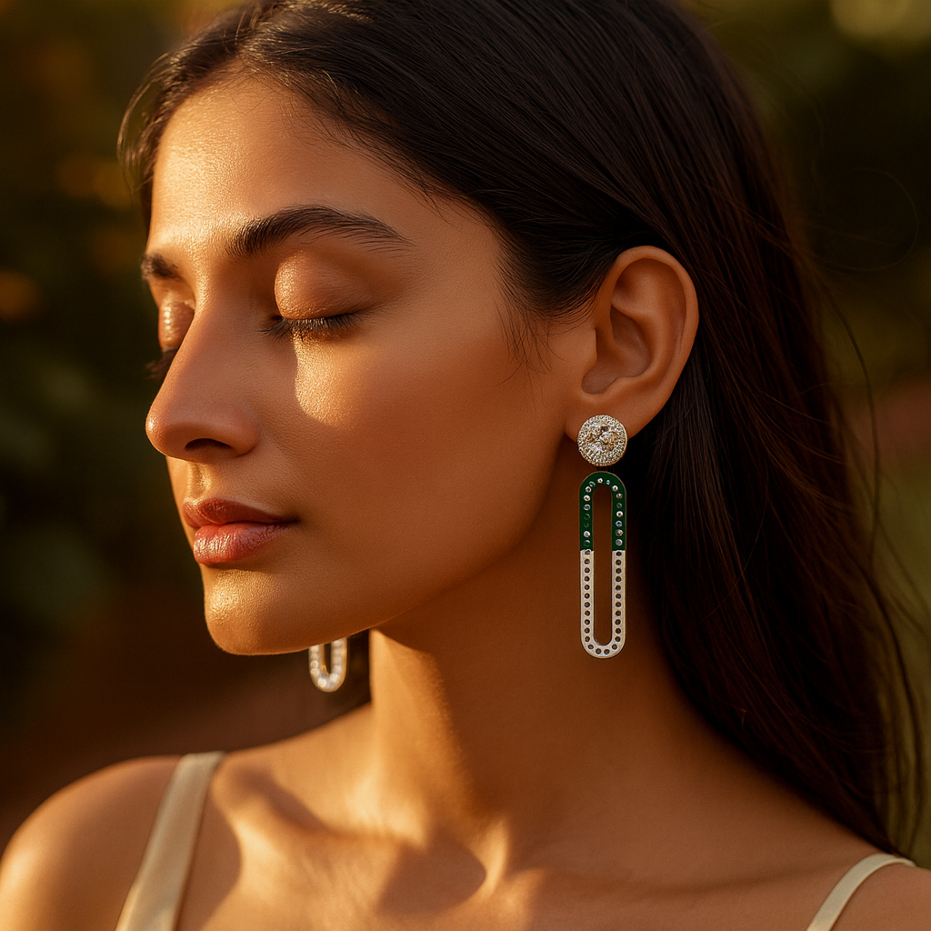 Aanura Blue & White Gradient Drop Earrings