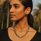 Aanura Hexagon Diamond Chain Necklace Set