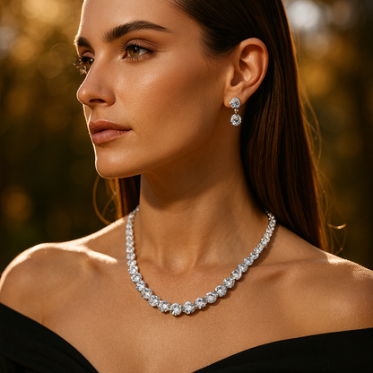 Aanura Classic Solitaire Necklace Set