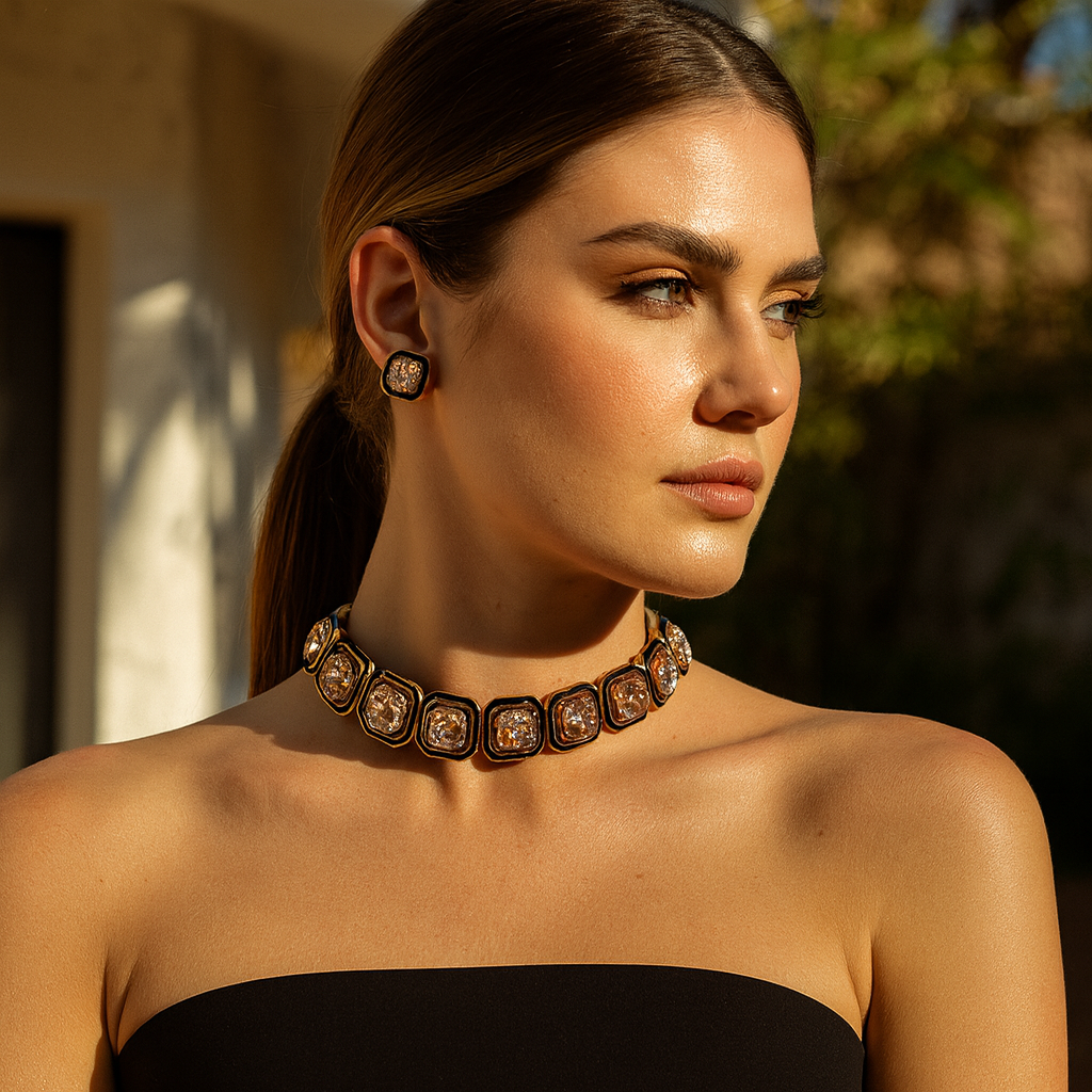 Aanura Bold Multi-Colour Gemstone Choker Necklace