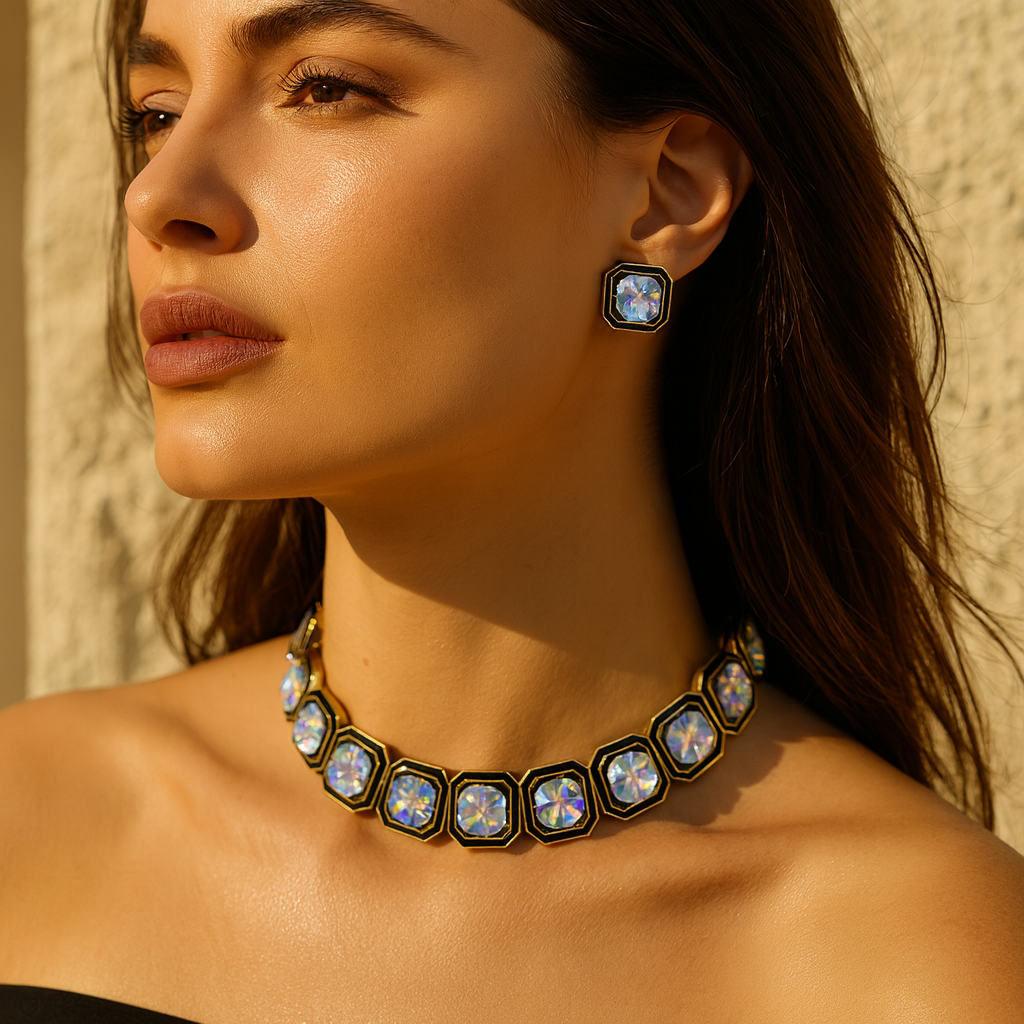 Aanura Bold Multi-Colour Gemstone Choker Necklace