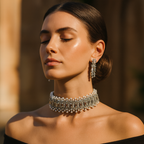 Aanura Emerald Pearl Choker Necklace Set