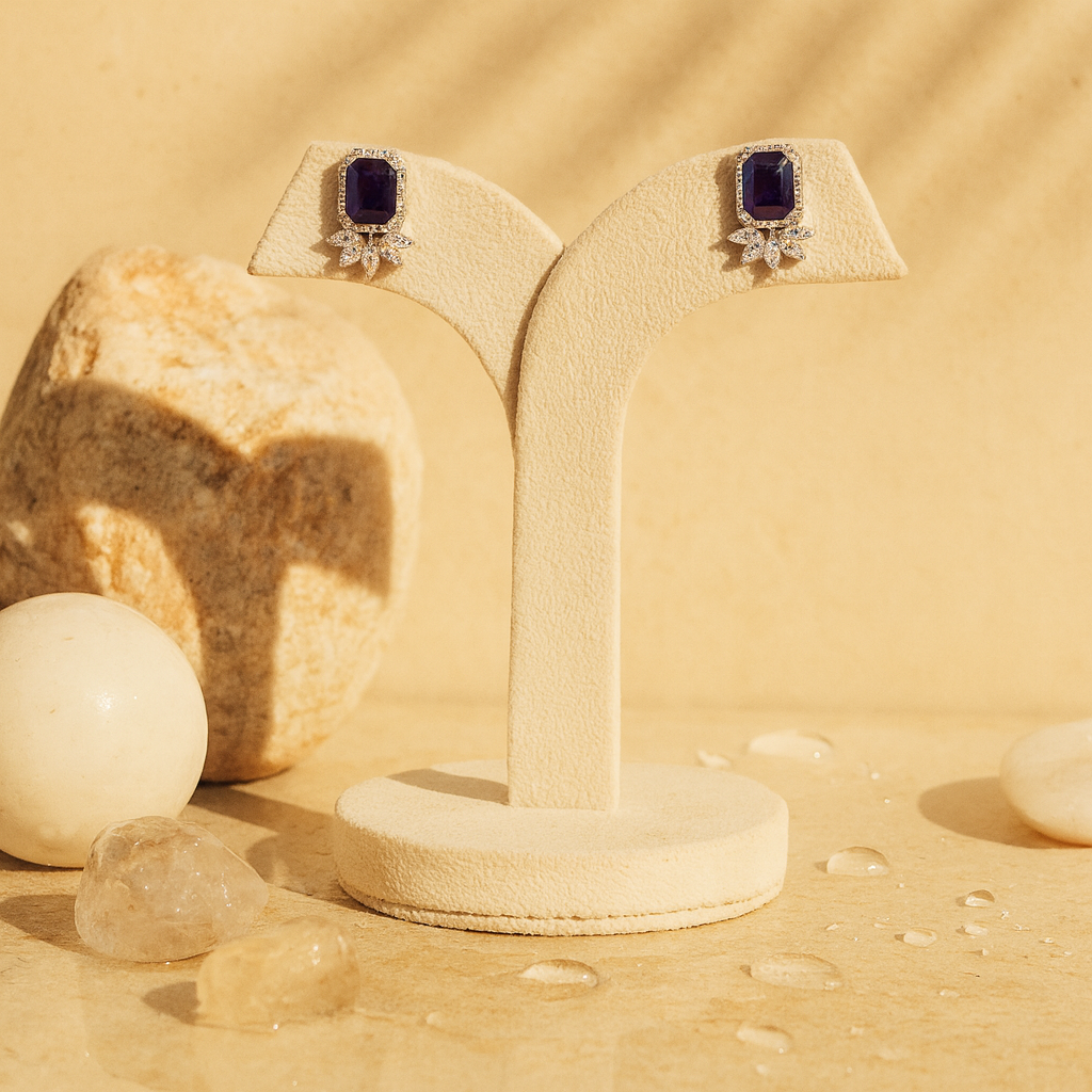 Aanura Yellow Cushion-Cut CZ Cluster Earrings