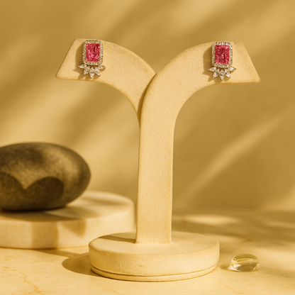 Aanura Yellow Cushion-Cut CZ Cluster Earrings