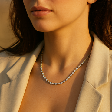 Elegant Gold-Plated Diamond Tennis Necklace