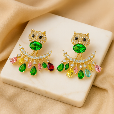 Aanura Multicolor Panther Drop Earrings
