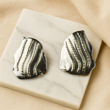 Aanura Molten Wave Dual-Tone Earrings