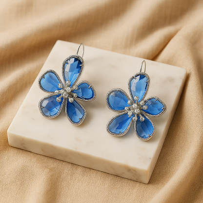 Aanura Turquoise Blossom Crystal Earring