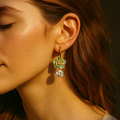 Aanura Aqua Blossom Pearl Earrings