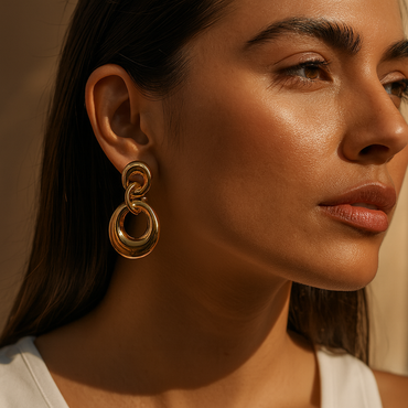 Aanura Bold Abstract Gold Earrings