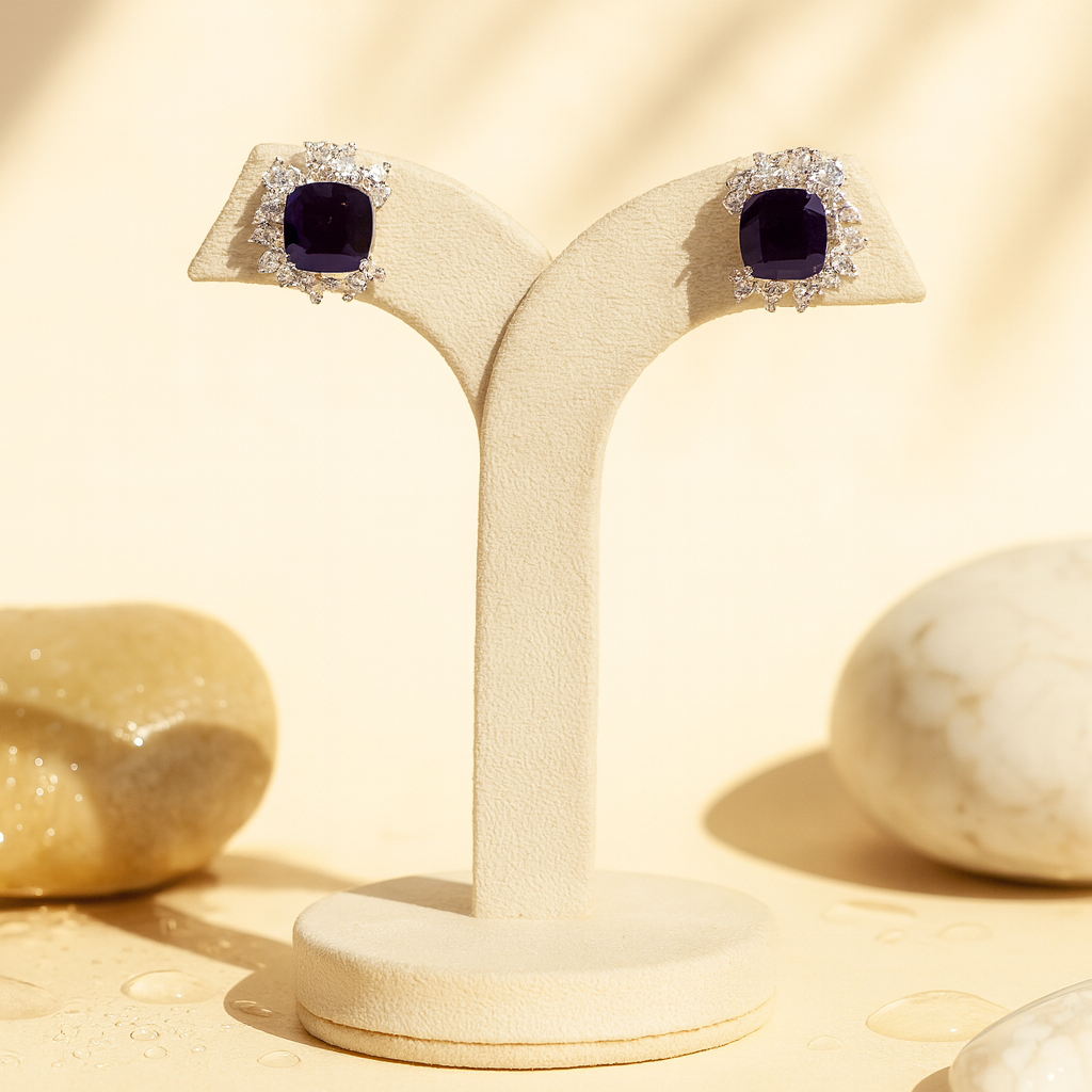 Aanura Ombre Blue and White Drop Earrings