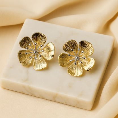 Aanura Gold Blossom Stainless Steel Earrings