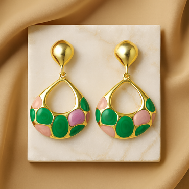 Aanura Multicolor Enamel Teardrop Earrings