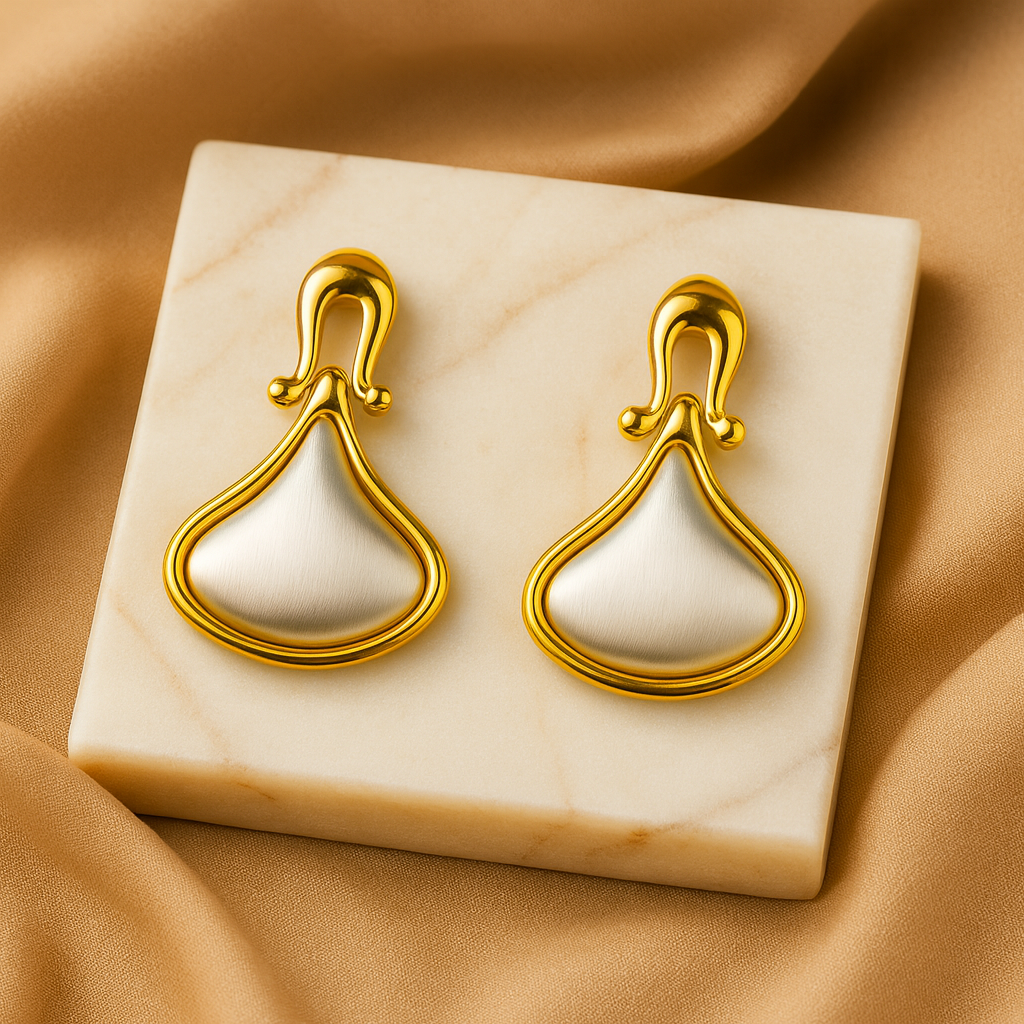 Aanura White Petal Drop Earrings