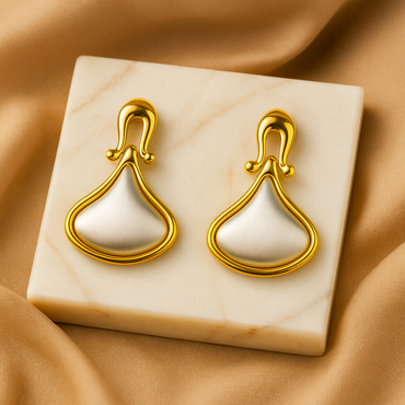 Aanura White Petal Drop Earrings