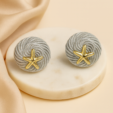 Aanura Starfish Silver Swirl Earrings