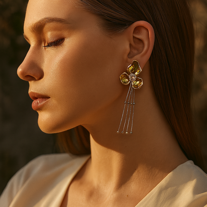 Aanura Floral Cascade Drop Earrings