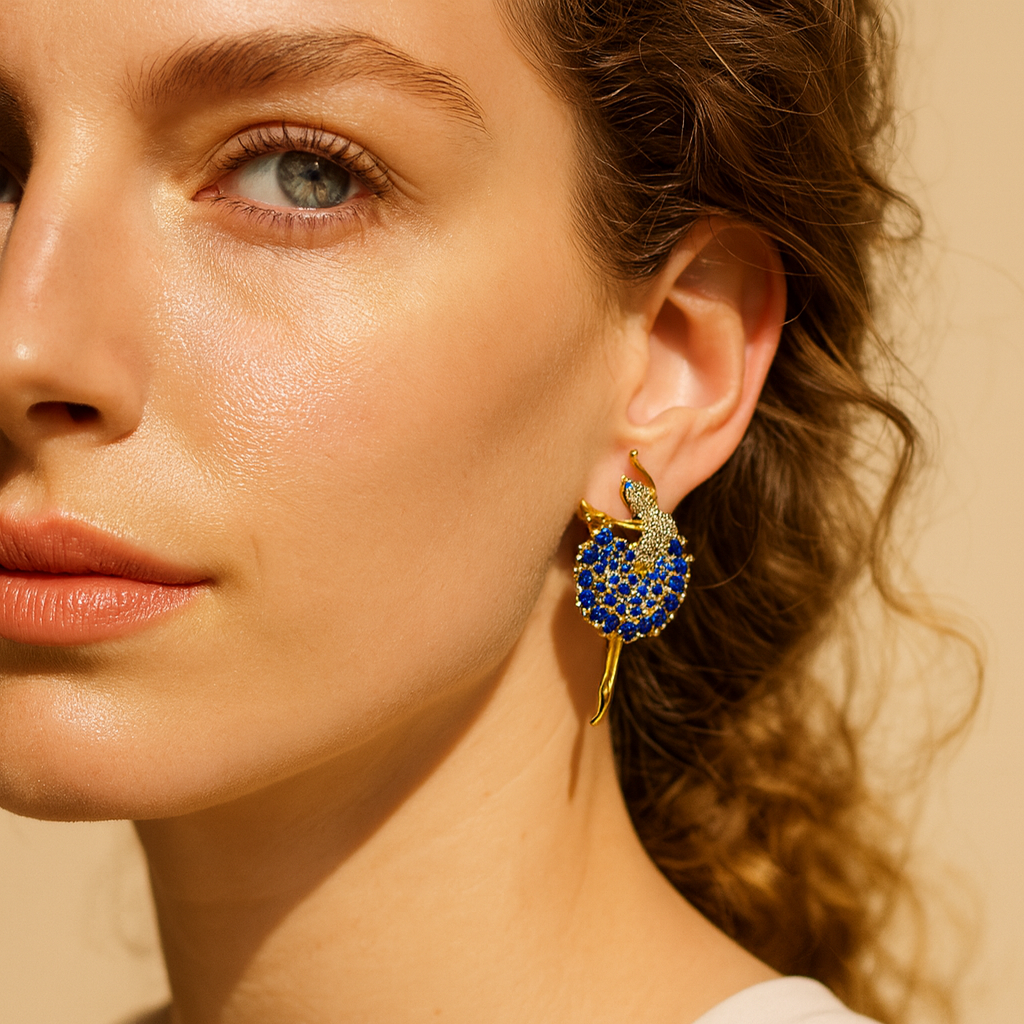 Aanura Blue Ballerina Stone Earrings
