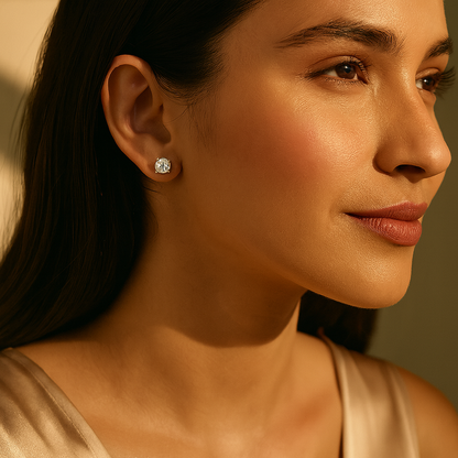 Aanura Classic Solitaire Crystal Stud Earrings