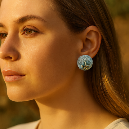 Aanura Starfish Silver Swirl Earrings
