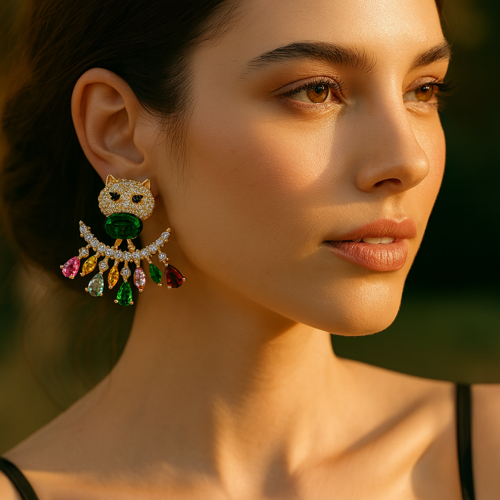 Aanura Multicolor Panther Drop Earrings