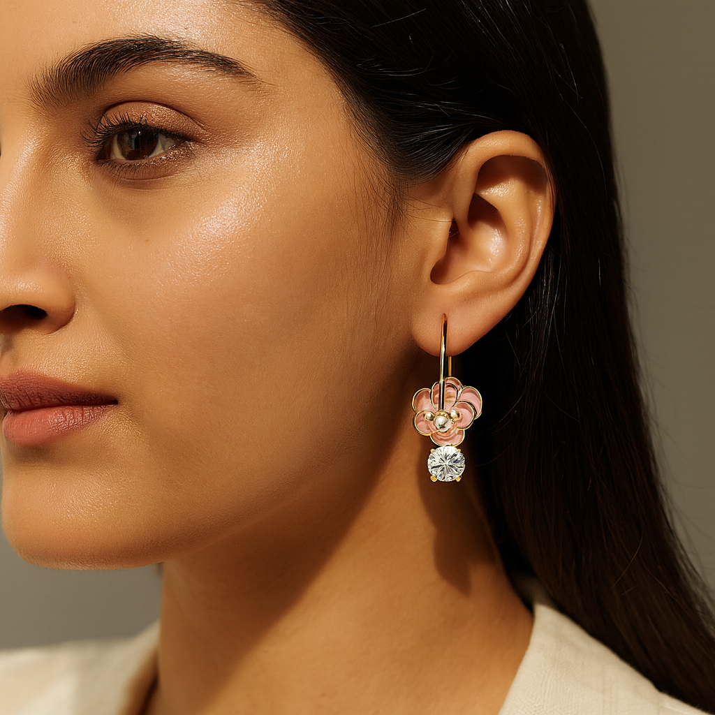 Aanura Aqua Blossom Pearl Earrings