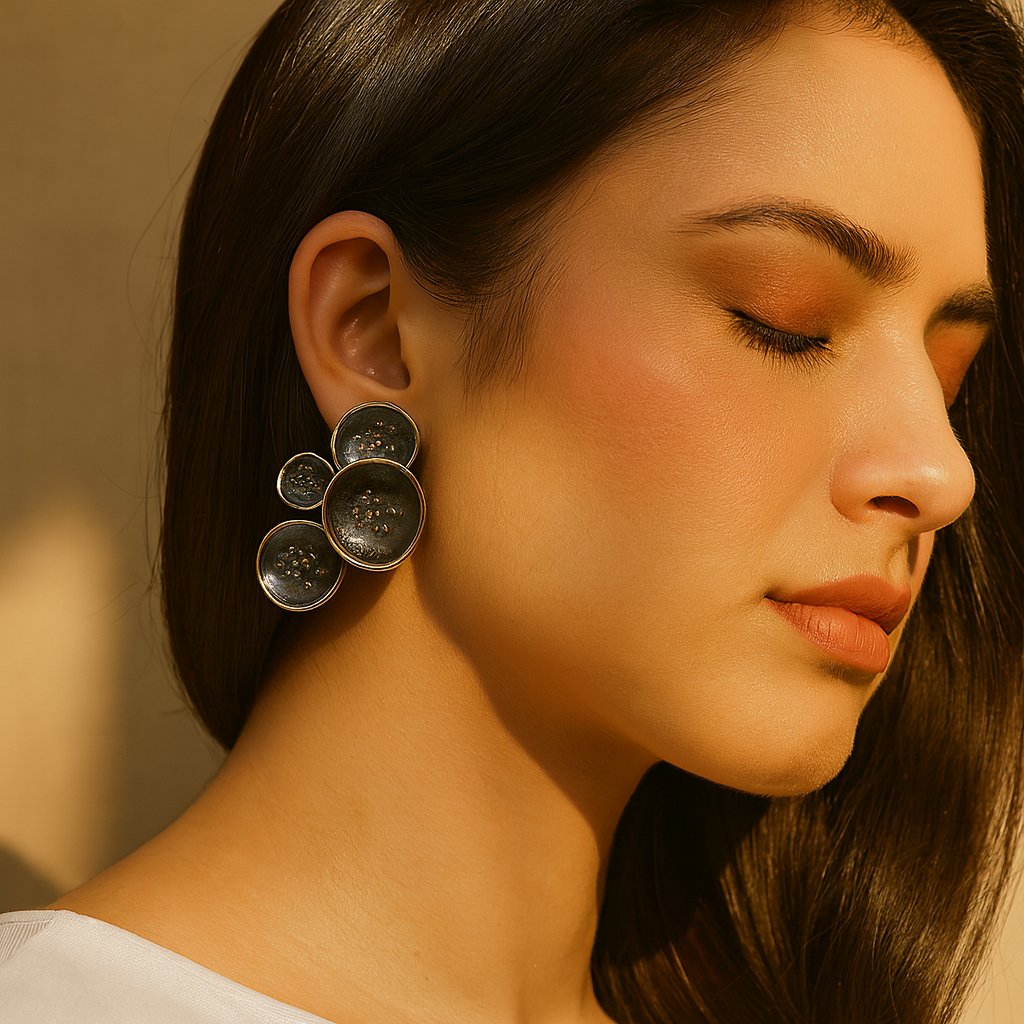 Aanura Abstract Dome Cluster Earrings