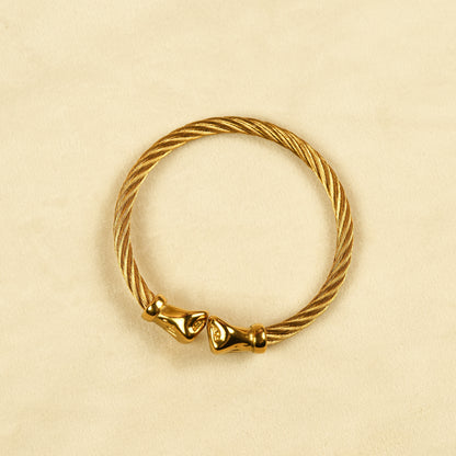 Aanura Gold Skull Cuff Bracelet For Men