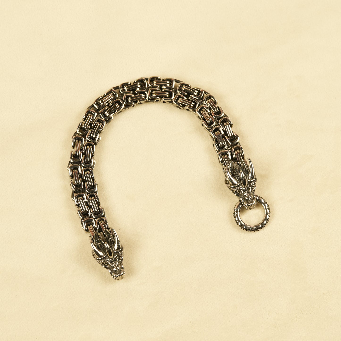 Aanura Silver Dragon Stainless Steel Bracelet For Men