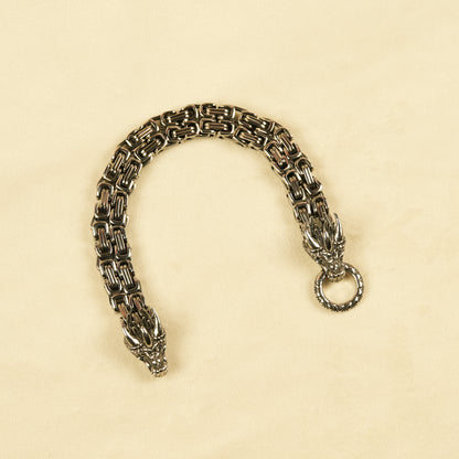 Aanura Silver Dragon Stainless Steel Bracelet For Men