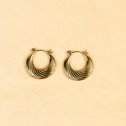 Aanura Gold Plated Swirl Hoop Earrings
