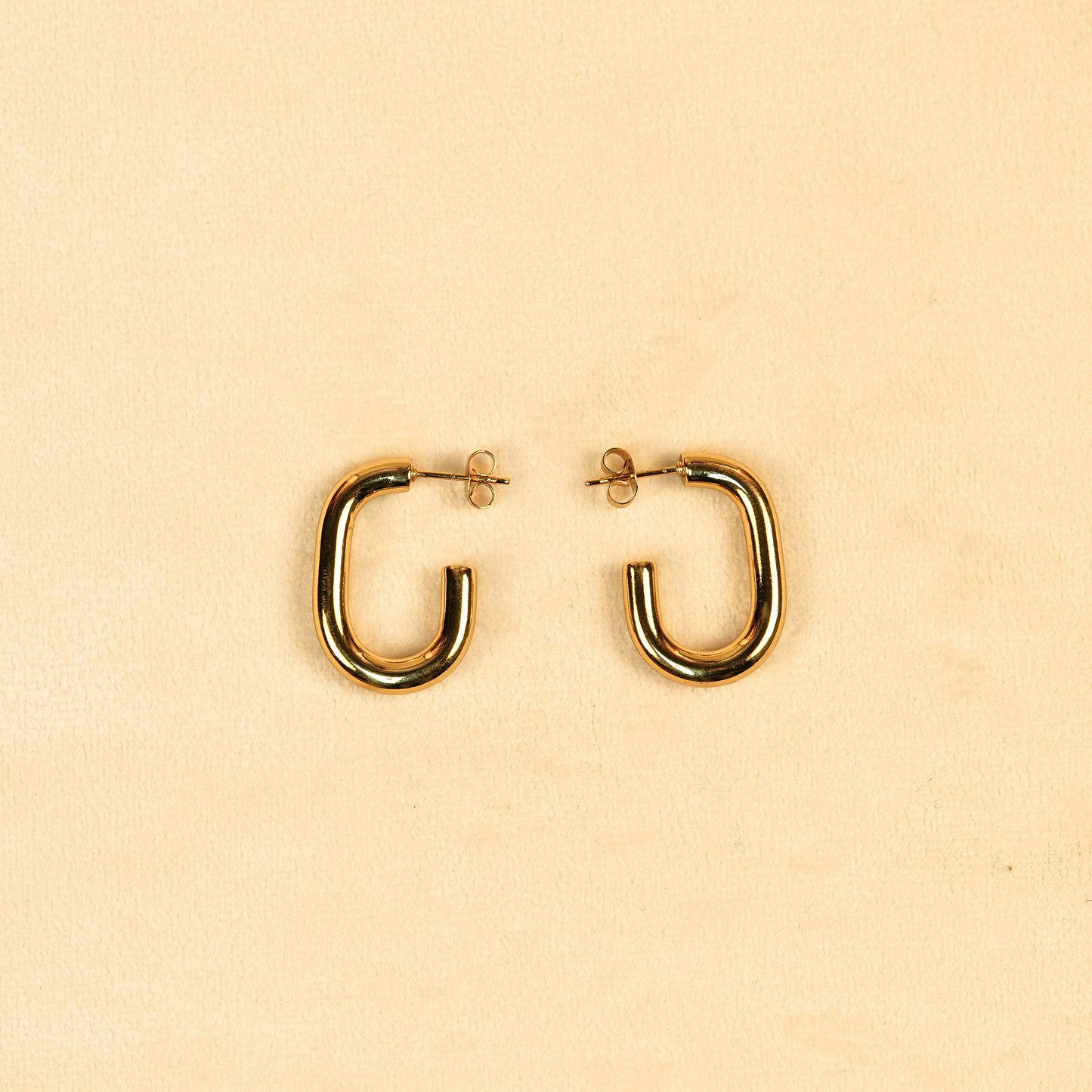 Aanura Gold Plated U-Shaped Hoop Earrings