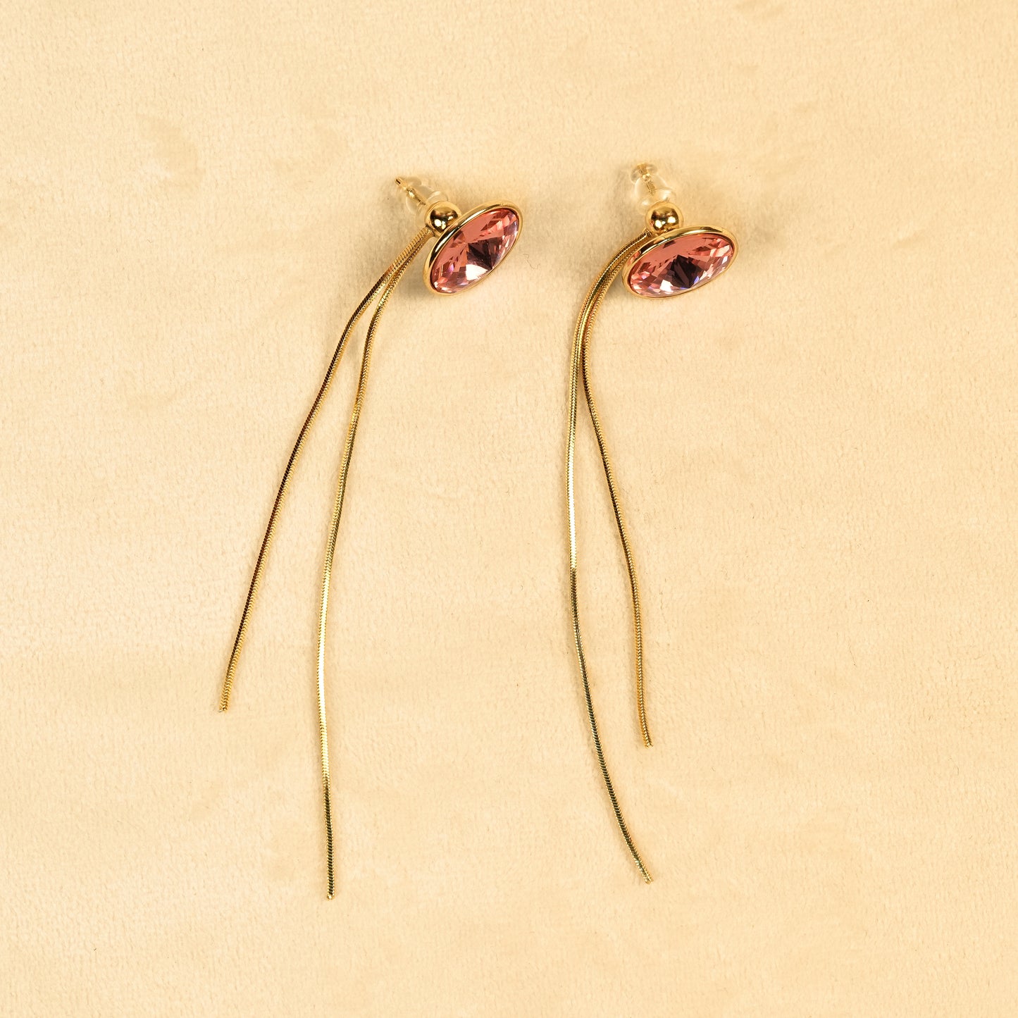 Aanura Gold Plated Drop Earrings with Crystal