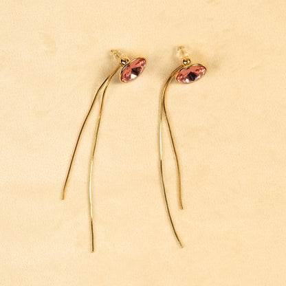 Aanura Gold Plated Drop Earrings with Crystal