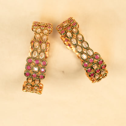 Aanura Gold Plated Regal Stone Bangle Bracelet