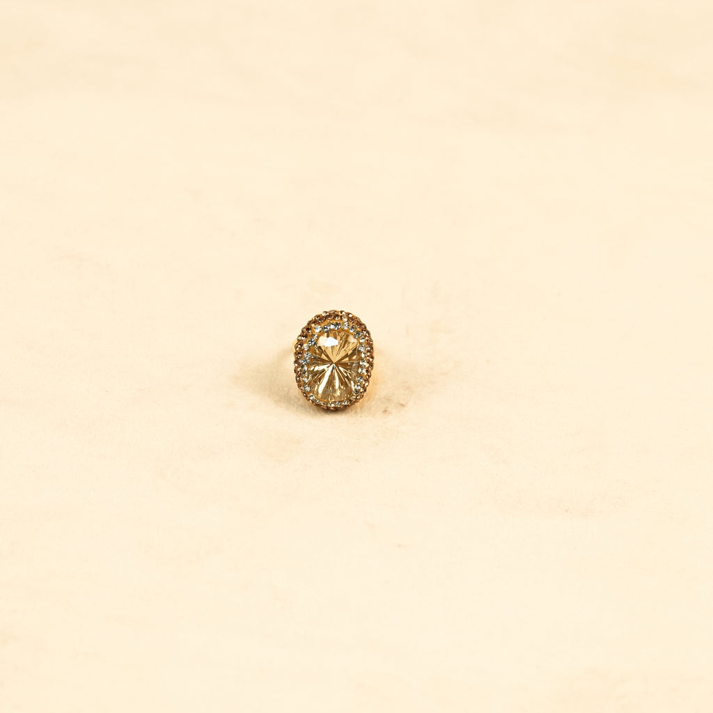 18K Gold Plated Crystal Statement Anti-Tarnish Waterproof Ring