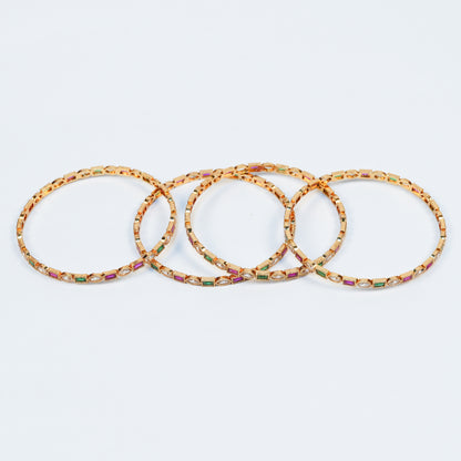 Aanura Gold Plated Multistone Slim Bangle