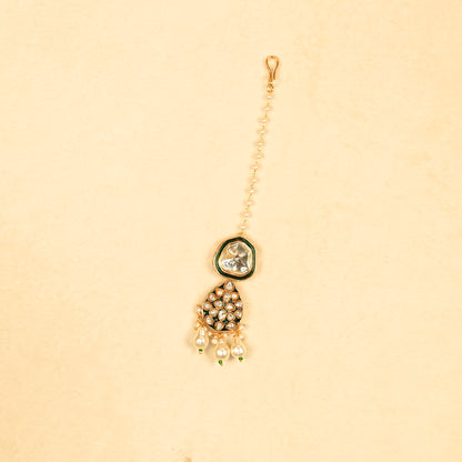 Aanura Gold Traditional Necklace Set With Earrings