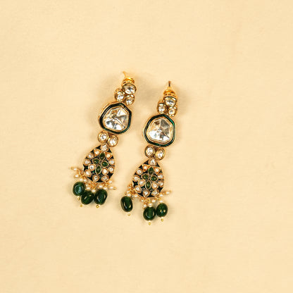 Aanura Gold Traditional Necklace Set With Earrings