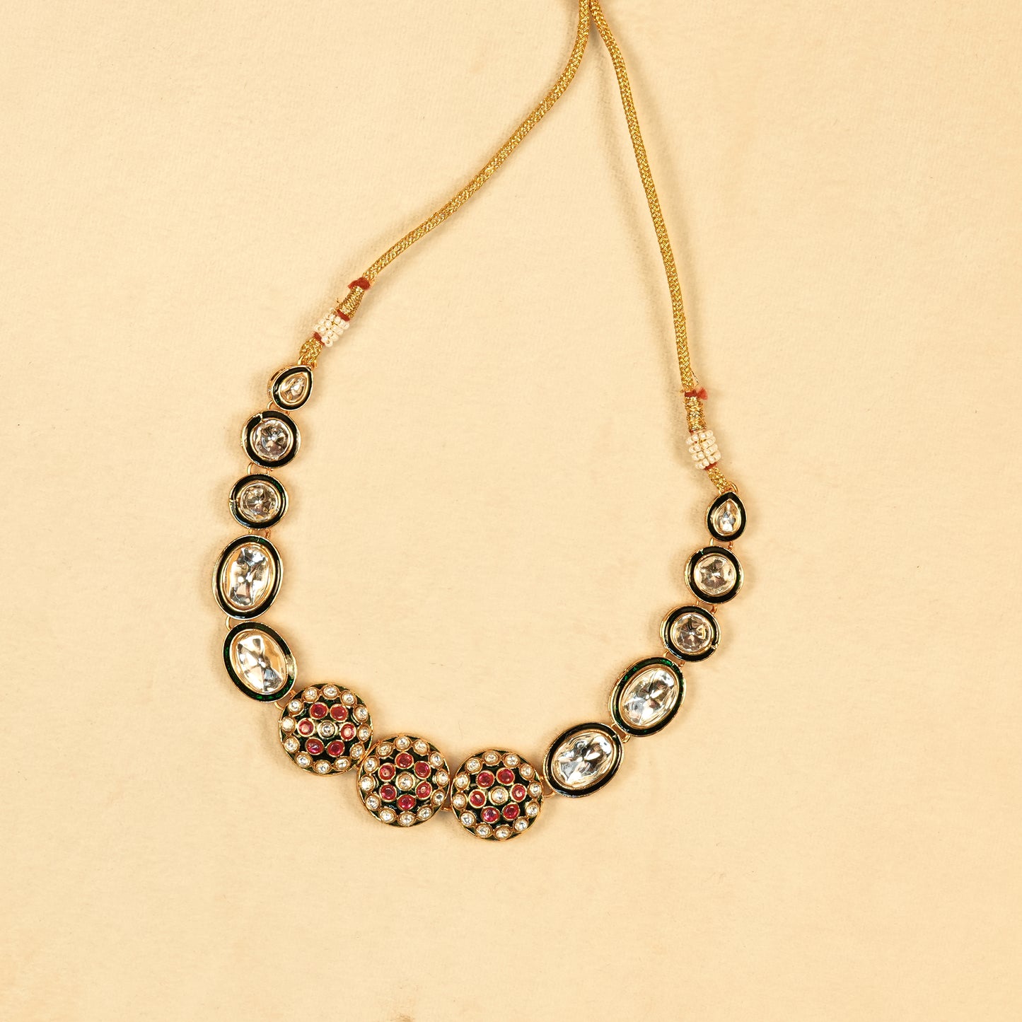 Aanura Gold Traditional Necklace & Earring Set