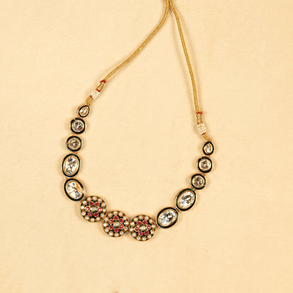 Aanura Gold Traditional Necklace & Earring Set