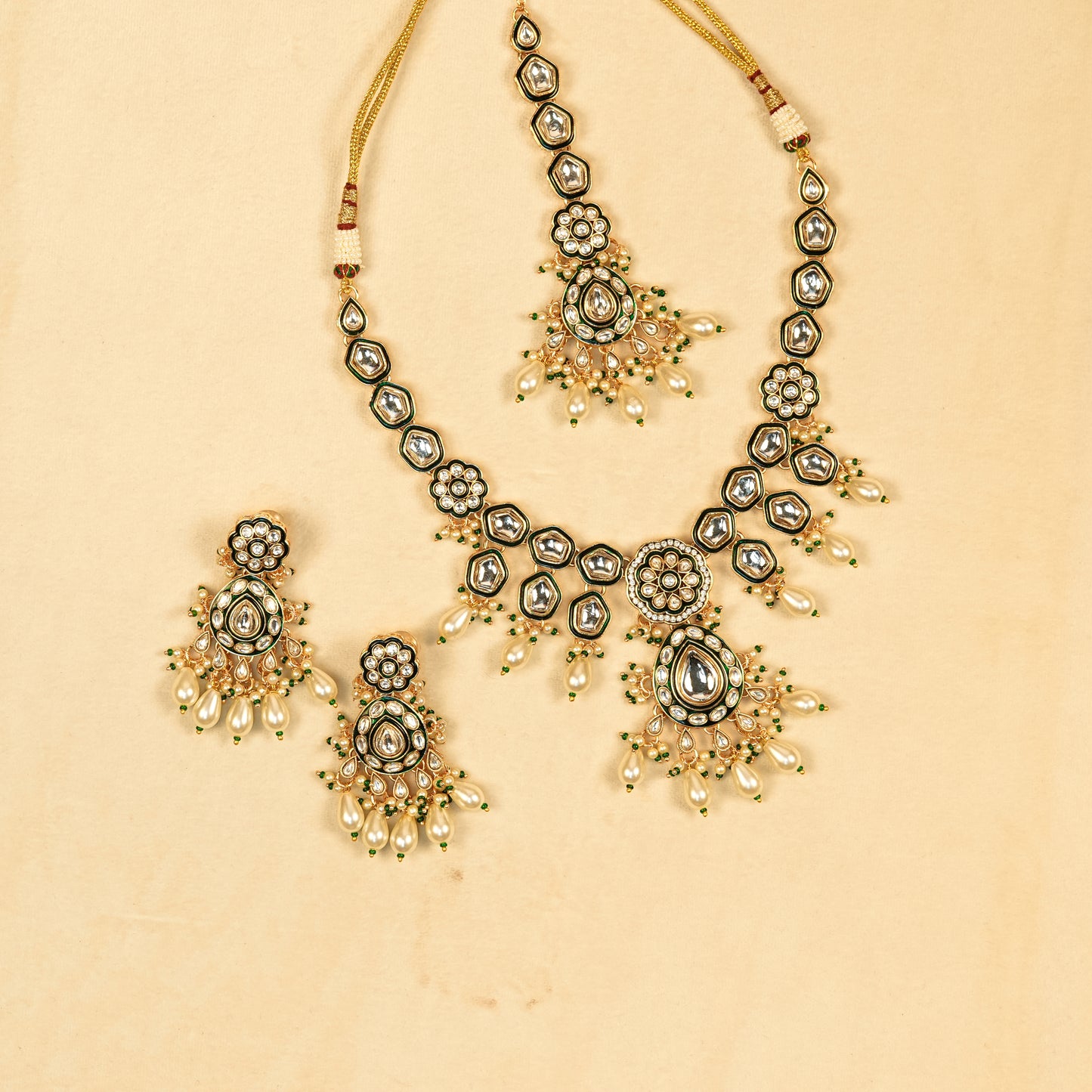 Aanura Gold Plated Traditional Necklace Set