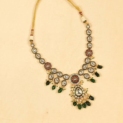 Aanura Gold Plated Traditional Necklace Set